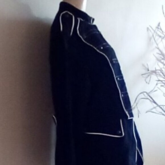 Tripp NYC Daang Goodman Steampunk Admiral VTG Black White Jacket XL - Picture 7 of 8